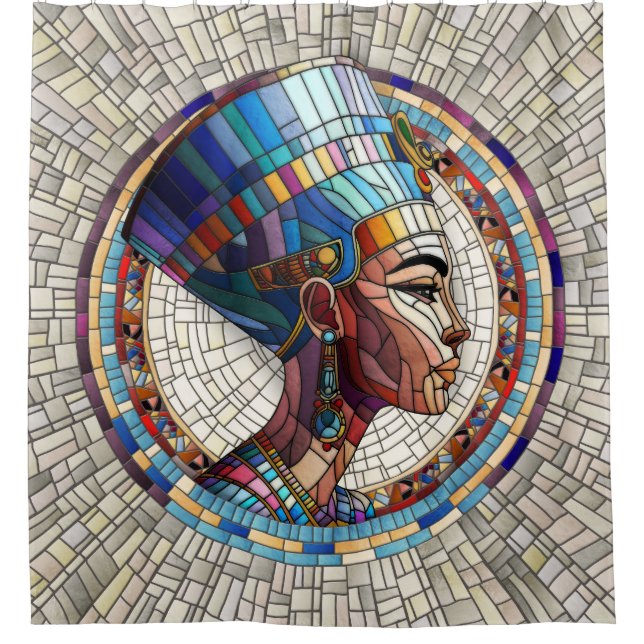 Cortina Para Box Nefertiti egípcio - Arte mosaica (Frente)