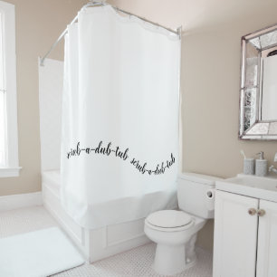 Cortina Para Box Negro e branco elegante "Scrub-a-Dub-Tub"