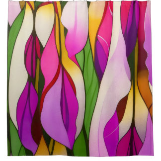 CORTINA PARA BOX NEO FLORAL COLORFUL ABSTRATO