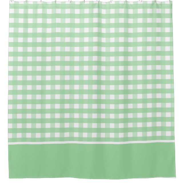 Cortina Para Box Neo Mint Green e White Gingham (Frente)