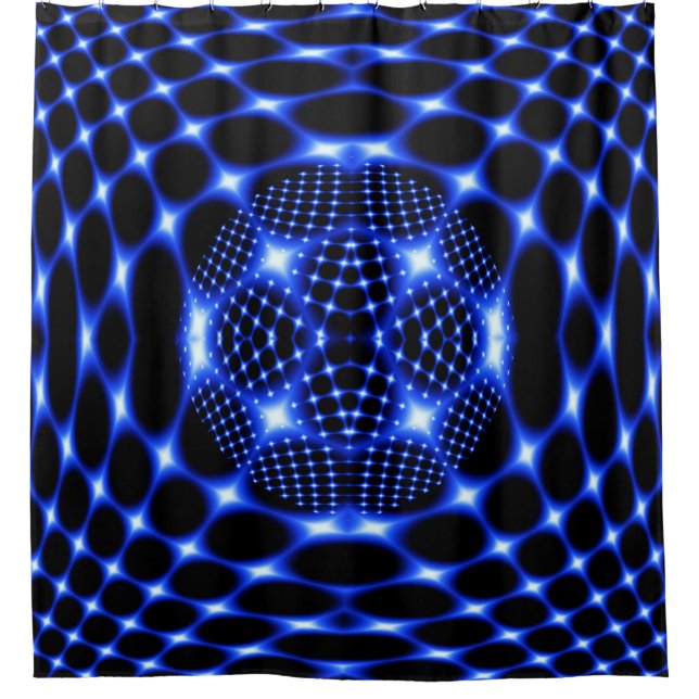 Cortina Para Box Neon Blue Globe fractal (Frente)