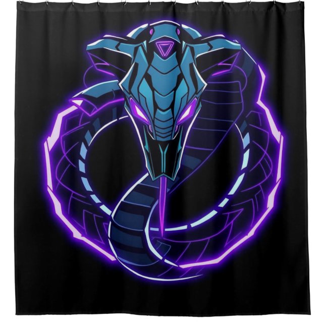 Cortina Para Box Neon-Kobra – Wächter des digitalen Dschungels (Frente)