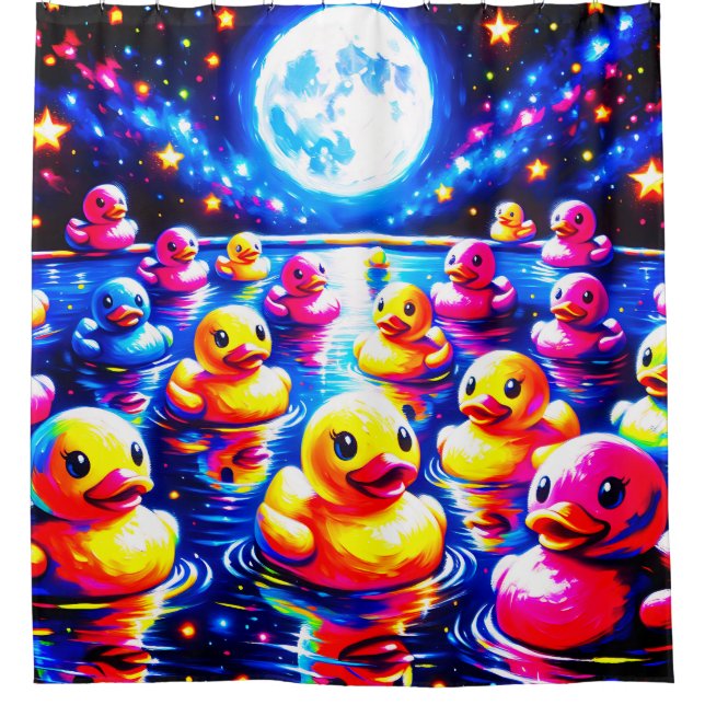 Cortina Para Box "Neon Poolside Duckies" (Frente)