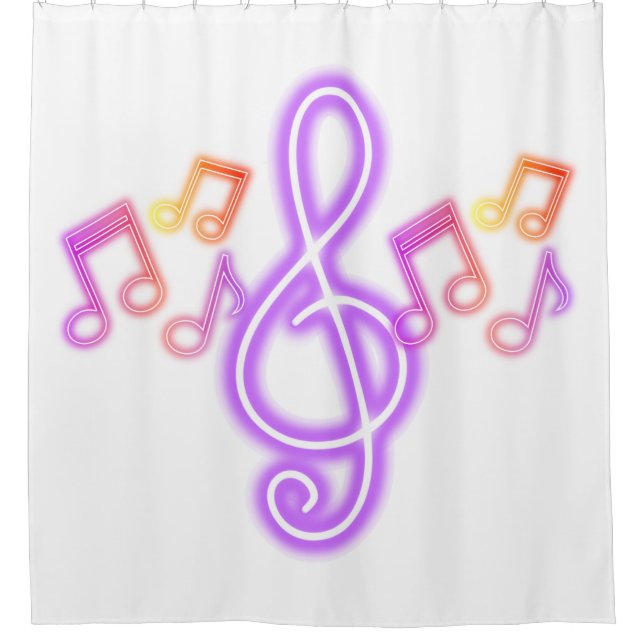 Cortina Para Box Neon Treble Clef Music Notes (Frente)