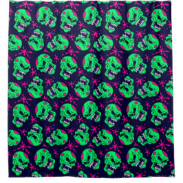 Cortina Para Box Neon Zombie Skulls