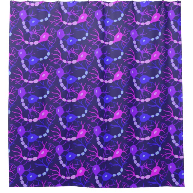 Cortina Para Box Neurônios Conectados Neon Roxo (Frente)