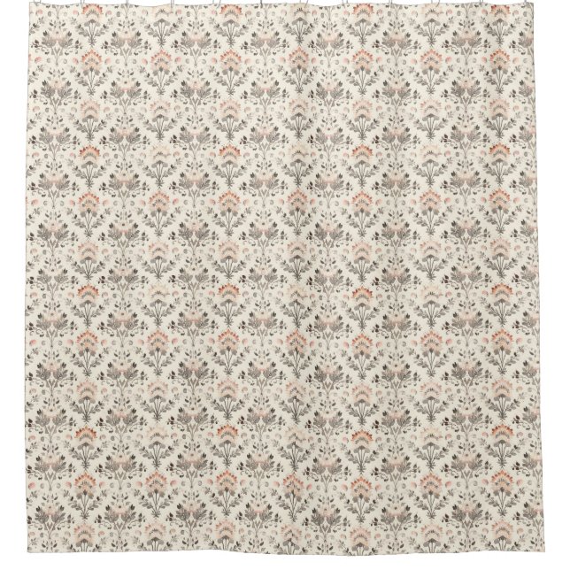 Cortina Para Box Neutral Blush Gray Botanical Shower Curtain (Frente)