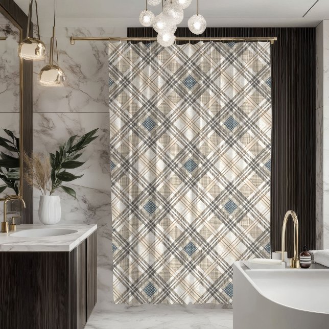 Cortina Para Box Neutral Toned Curtain Modern Geometric Statement (Neutral Toned Curtain Modern Geometric Statement)