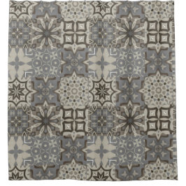 Cortina Para Box Neutro, bege, cinza, azulejos marroquinos