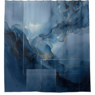 Cortina Para Box Nevoeiro Geométrico Abstrato Azul Turquesa Enquadr