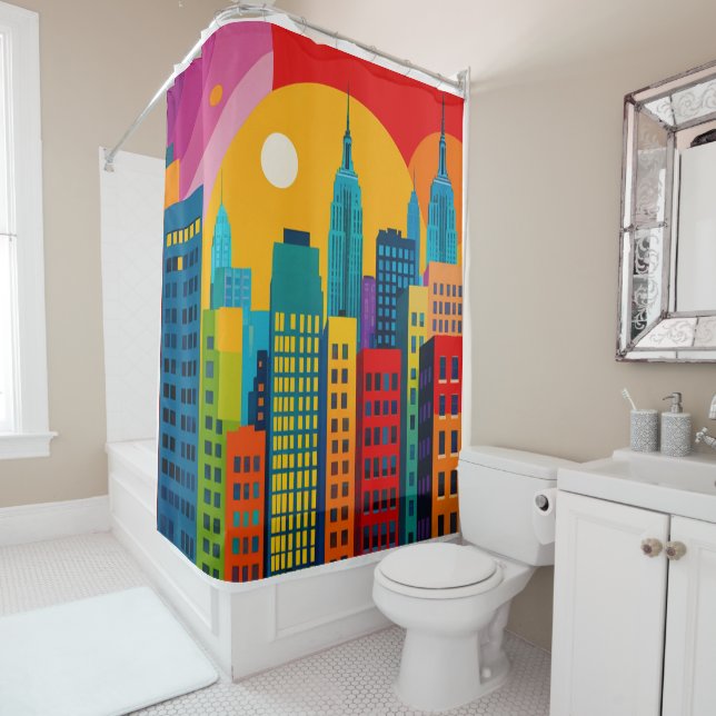 Cortina Para Box New York Pop Art (In Situ)