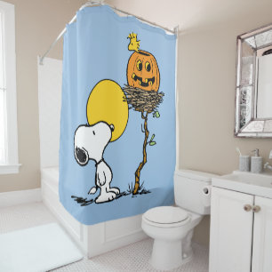 Cortina Para Box Ninho de Snoopy & Woodstock com Jack O' Lanterna