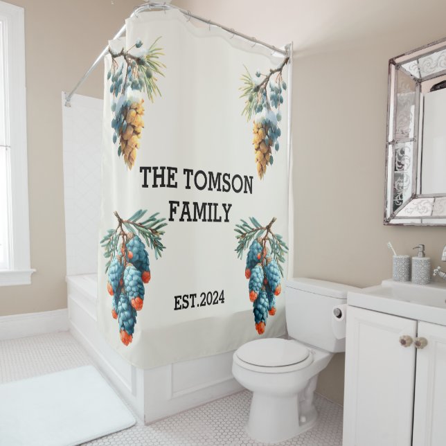 Cortina Para Box Nome da Família do Pine de inverno Design (In Situ)