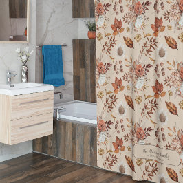 Cortina Para Box Nome da família retrorativa floral elegante person