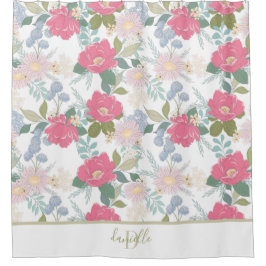 Cortina Para Box Nome do Monograma do Padrão Floral