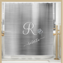 Nome do Monograma Personalizado do Rosa Silver Ele