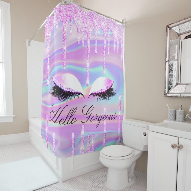 Cortina Para Box Nome Eyelashes Makeup Girly Princes Drip Holograph (In Situ)