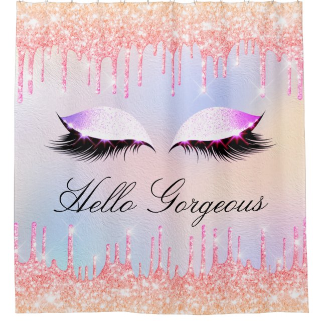 Cortina Para Box Nome Eyelashes Makeup Pink Bride Girly Drives (Frente)