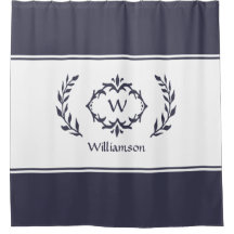 Nome Personalizado com Monograma Inicial Azul Bran