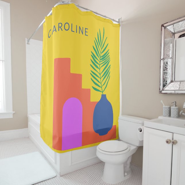 Cortina Para Box Nome Personalizado de Formas Botânicas Bóicas Whim (In Situ)