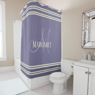 Cortina Para Box Nome personalizado roxo branco moderno e elegante
