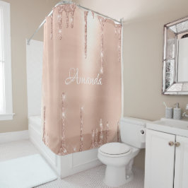 Cortina Para Box Nome Sparkly Glitter Drives Blush Rosa Dourado Whi