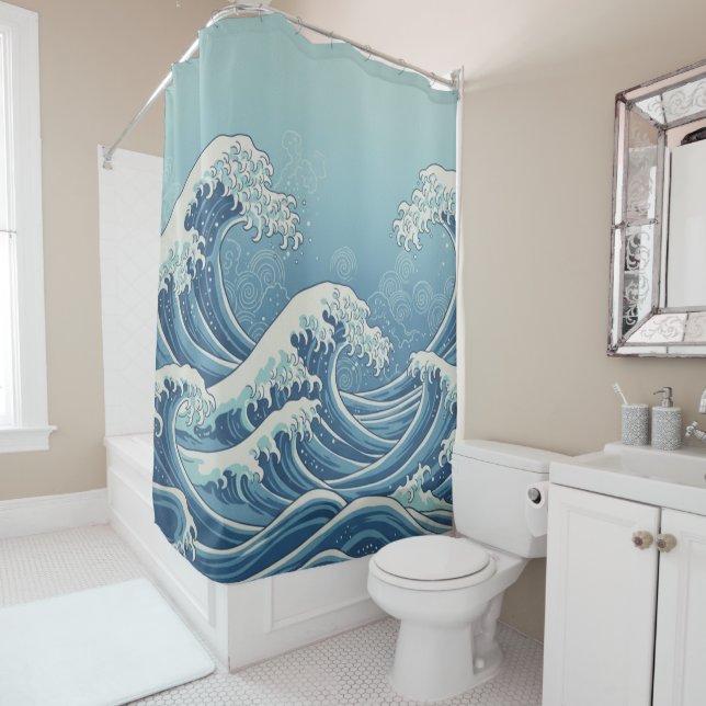 Cortina Para Box Noon Waves Shower Curtain (In Situ)