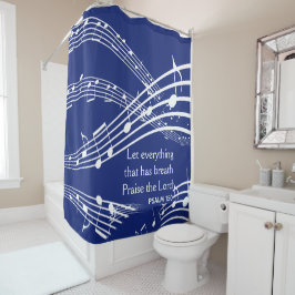 Cortina Para Box Notas de Música Azul Escuro Personalizadas