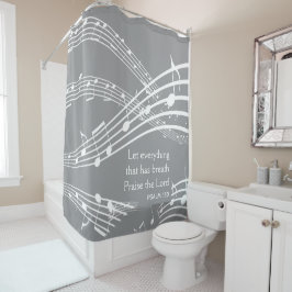 Cortina Para Box Notas de Música Personalizadas da Cinza Moderna