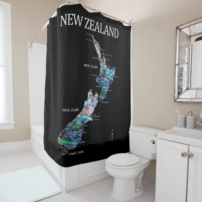 CORTINA PARA BOX NOVA ZEALAND KIWI MAP PAUA (In Situ)