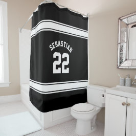 Cortina Para Box Novidade de futebol personalizada Jersey Black Whi