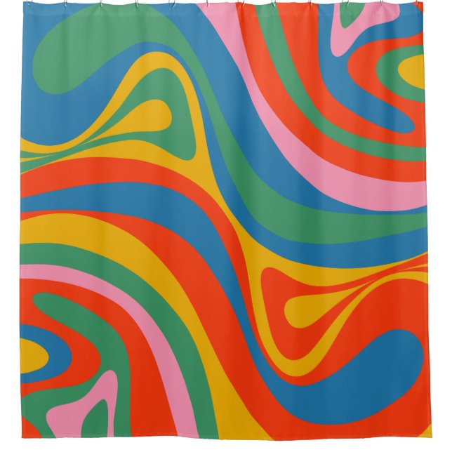 Cortina Para Box Novo padrão de Abstrato de trilho retrátil do Groo (Frente)