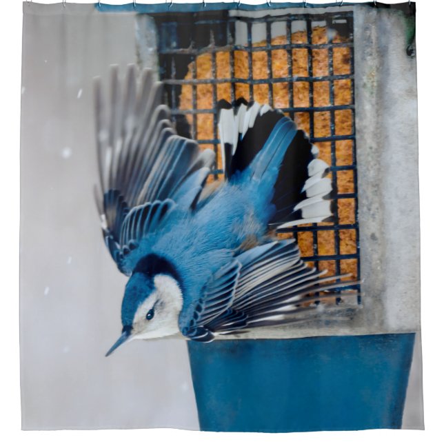 Cortina Para Box Nuthatch Branca em Neve - Foto original (Frente)