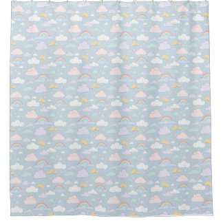 Cortina Para Box Nuvens Whimsical e Rainbows