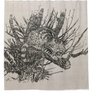 Cortina Para Box O Gato Cheshire em uma árvore Arthur Rackham