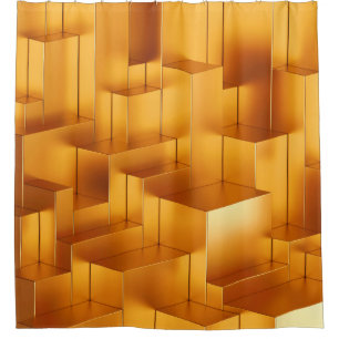 Cortina Para Box O ouro de luxo forma um padrão geométrico sem sold