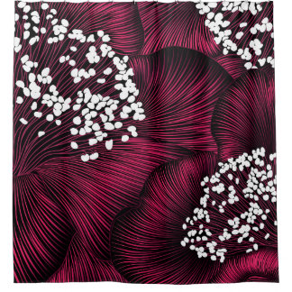 Cortina Para Box O padrão floral desenhado à mão com flores de came
