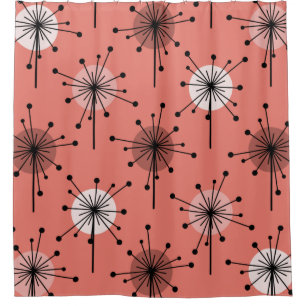 Cortina Para Box O Sputnik Starburst Flowers Salmon Pink