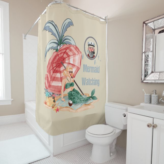 Cortina Para Box Observação da sereia - verão na praia náutica (In Situ)