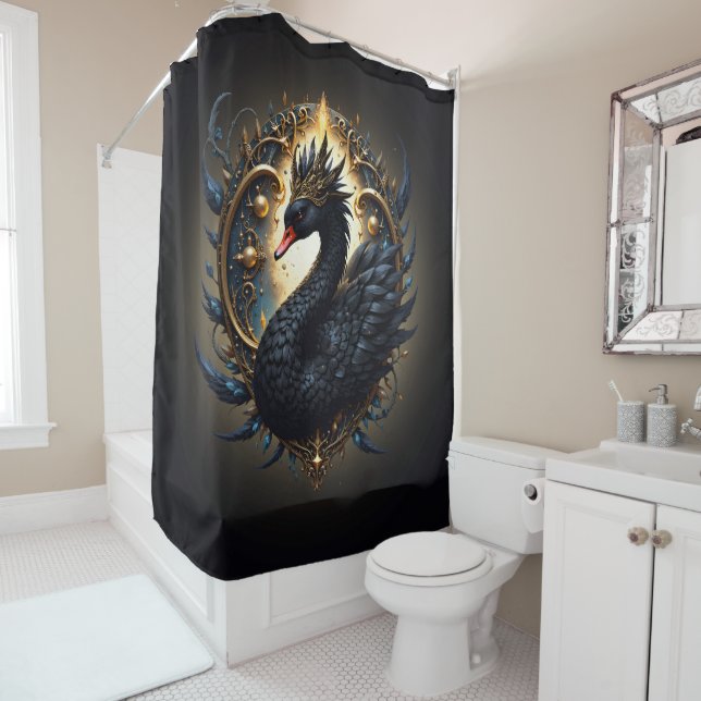 Cortina Para Box Obsidian Swan of Silent Grace – Dark Fantasy  (In Situ)