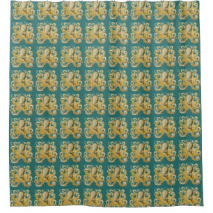 Cortina Para Box Octopus personalizável Vintage Haeckel