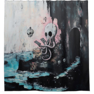 Cortina Para Box Octopus Skull Tarot Oracle Cards Witchy AI Art