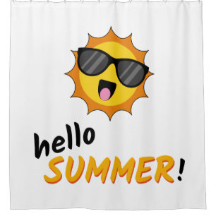Cortina Para Box Olá Summer Sun com óculos de sol