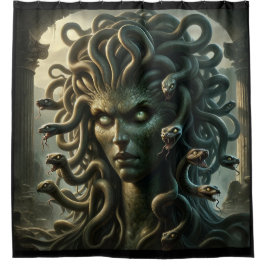 Cortina Para Box Olhar de Medusa Cabeça de Morte de Cobras