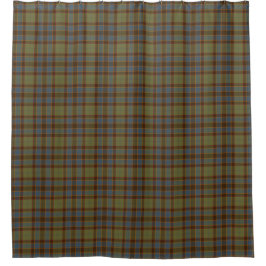 Cortina Para Box Olive Blue Orange Tartan Plaid Shower Curtain