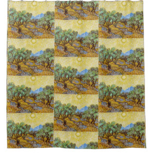Cortina Para Box Oliveiras de Van Gogh - Sol Dourado e Céu Artístic