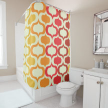 Ombre Retro Ogee em Laranja, Tangerina e Vermelho