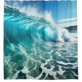 Cortina Para Box Onda do Oceano Azul Calmante Poderosa