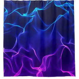 Cortina Para Box Ondas Abstrato elegantes - azul e roxo -