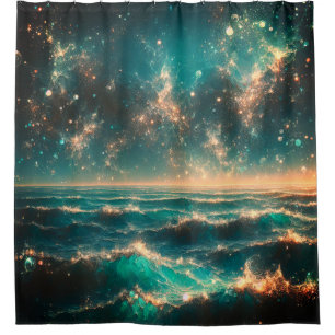 Cortina Para Box "Ondas Cósmicas: Infinidade do Oceano"
